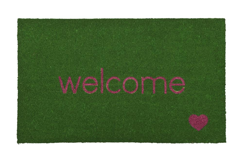 Kokos Fußmatte Gift Company Welcome grün